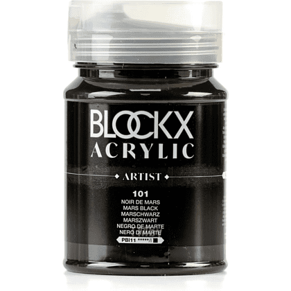 Краски акриловые "Blockx", 101 марс черный, 500 мл