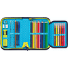 Пенал  "Foot", 1 отделение, с наполнением, синий, желтый - 3