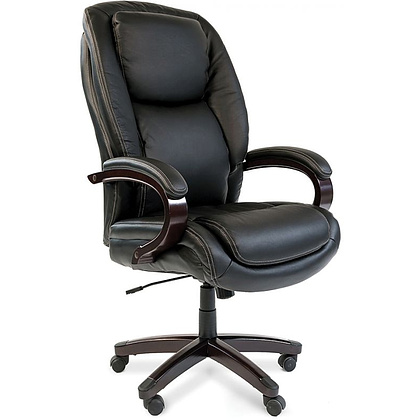 Кресло для руководителя "Chairman 408", кожа, металл, дерево, черный
