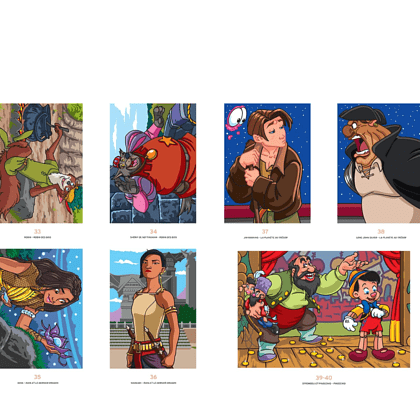 Раскраска по номерам на французском языке "Coloriages mystères Disney - Héros & Méchants, la battle" - 4