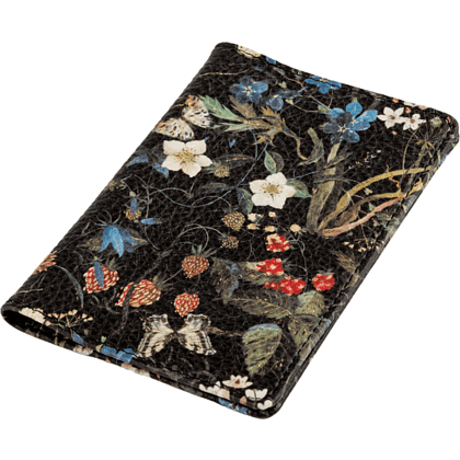 Обложка для паспорта "Flora. Лесные ягоды", кожзам., черный - 4