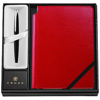 Набор подарочный: книга записная "Medium Classic Journal" и ручка шариковая "ATX Basalt Black", красный