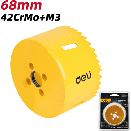 Коронка биметаллическая Deli YS EDH-SKK068-E1, 68 х 38 мм, М14 - 2 Коронка биметаллическая Deli YS EDH-SKK068-E1, 68 х 38 мм, М14 - 2