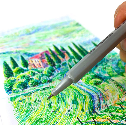 Ручка капиллярная "Sketchmarker", 0.4 мм, зеленый флуоресцентный - 3