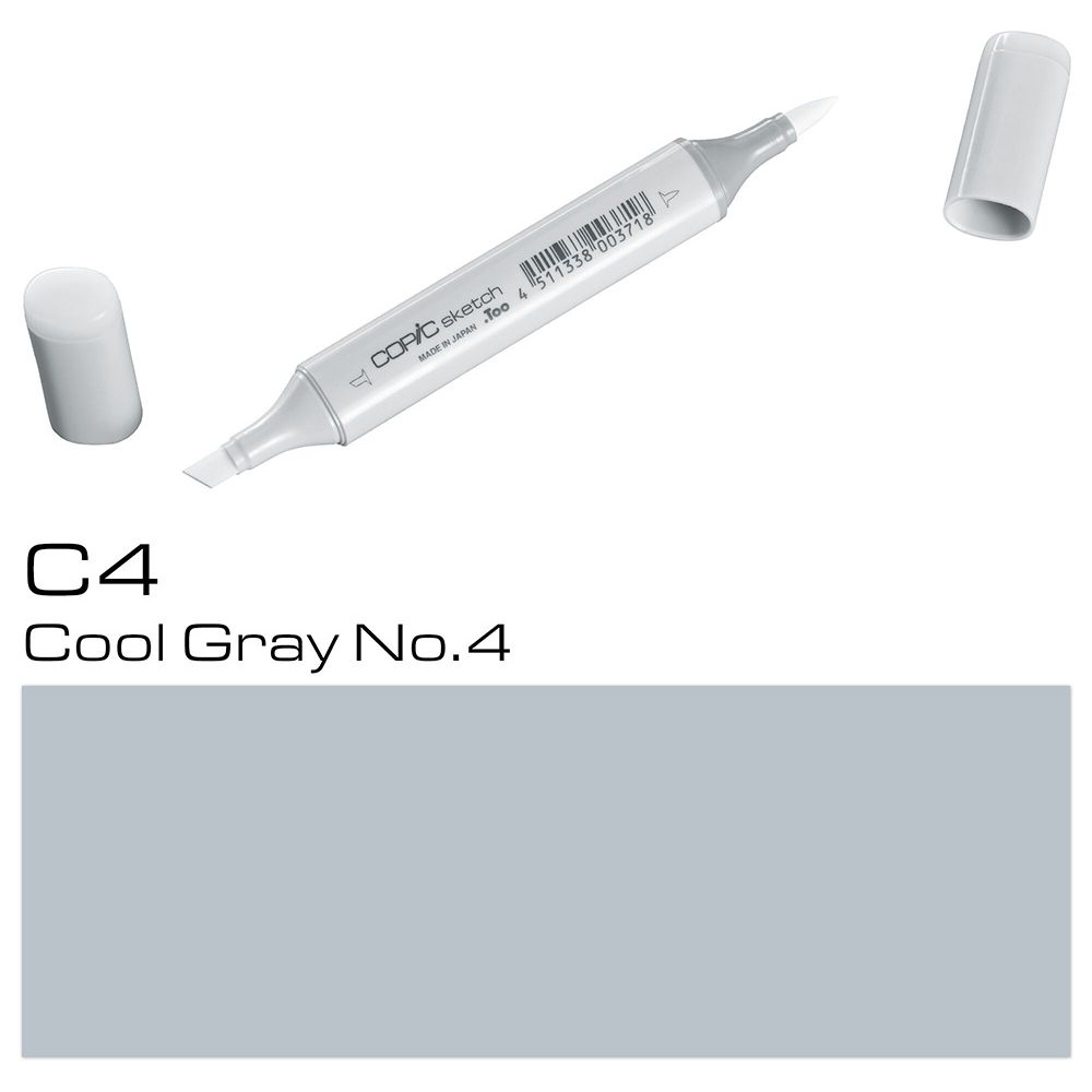 Маркер перманентный "Copic Sketch", C-4 холодный серый №4