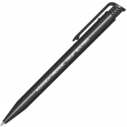 Ручка шариковая автоматическая "Коллективное творчество", 1.0 мм, черный, стерж. синий
