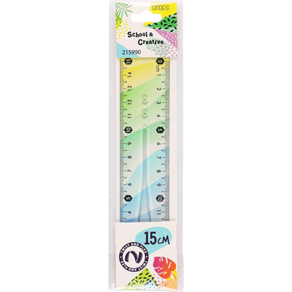 Линейка "Colorful", 15 см, прозрачный, разноцветный - 2