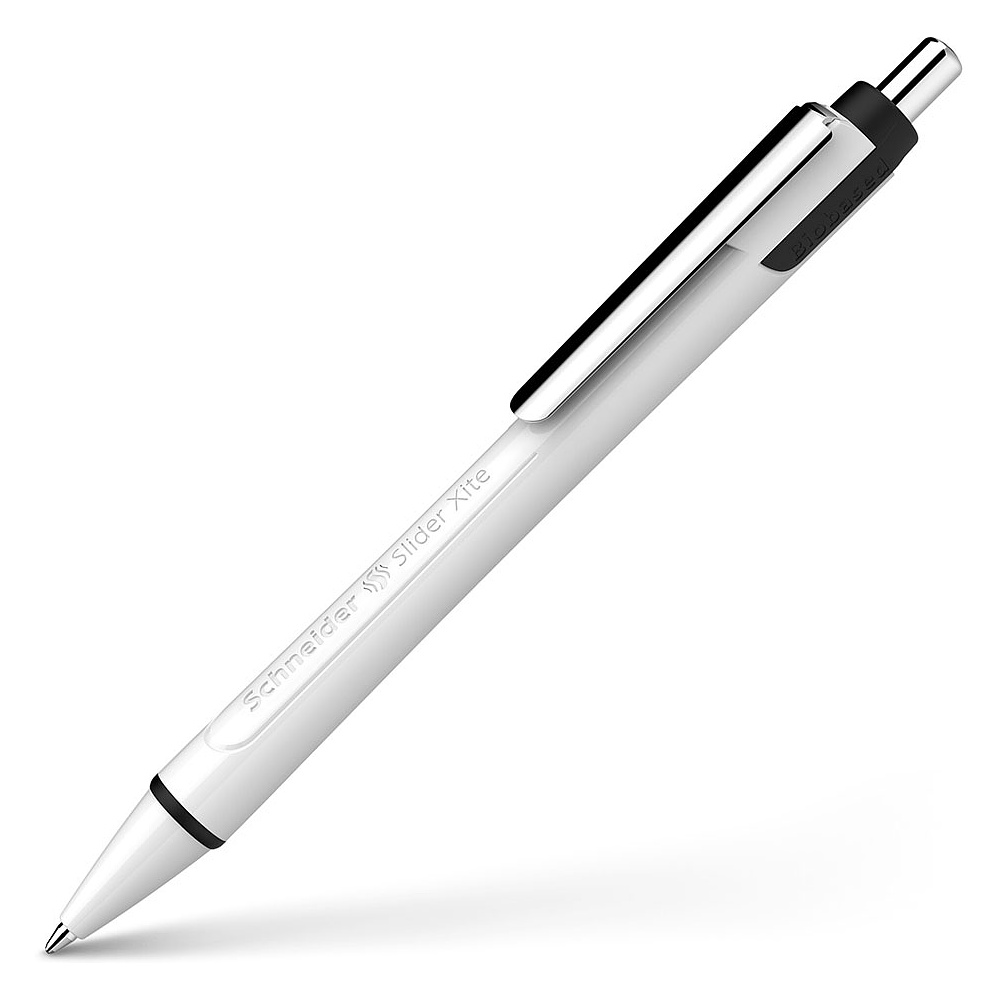 Ручка шариковая автоматическая "Schneider Slider Xite", белый, синий, стерж. черный