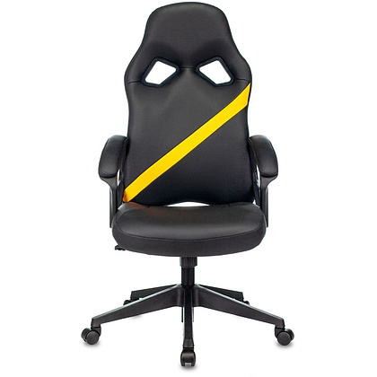Кресло игровое "Zombie DRIVER", экокожа, пластик, черный, желтый - 12