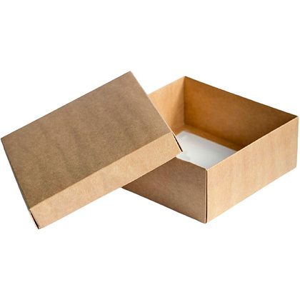 Коробка подарочная картонная, 22х22х10 см, коричневый - 2