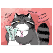 Папка конверт на кнопке "Зарплата котана", А6, красный