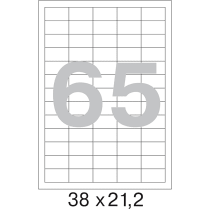 Самоклеящиеся этикетки Yesli:, 38х21,2, 100 листов, 65 шт, белый - 2