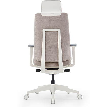 Кресло компьютерное SitZone CH-K55A-BS, ткань, бежевый, пластик, корпус белый - 4