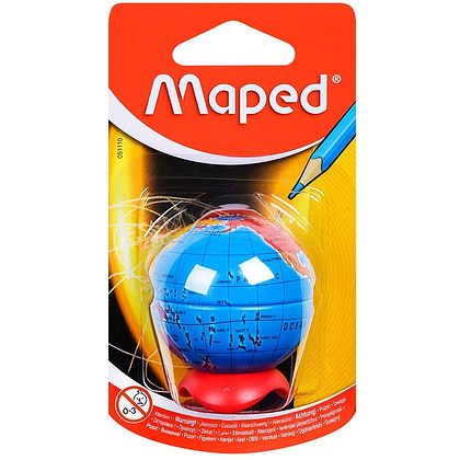 Точилка Maped "Globe", 1 отверстие, с контейнером, -50%