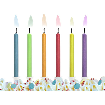 Набор свечей для торта "Цветное пламя", 6 шт/упак - 2
