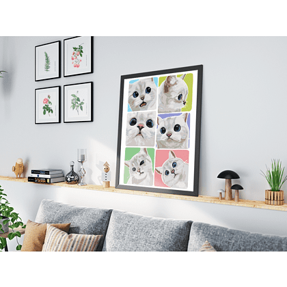 Картина по номерам "Эмоции белого котика" - 3 Картина по номерам "Эмоции белого котика" - 3