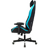 Кресло игровое "Knight Neon", экокожа, металл, черный, голубой - 5