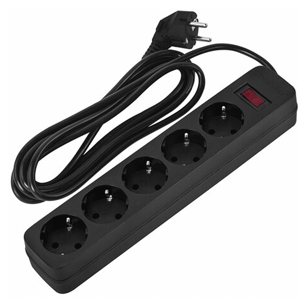 Сетевой фильтр Sonnen SPB-305, 3 м, 5 розеток, черный