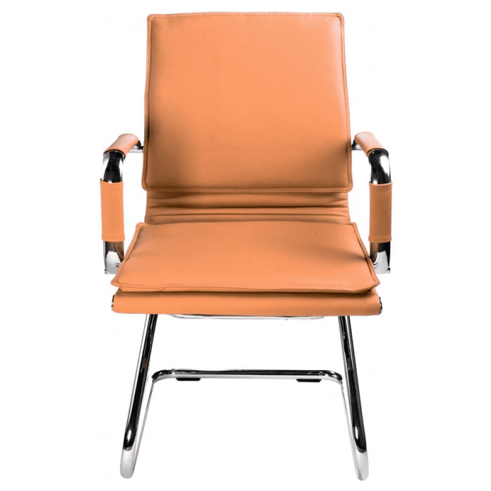 Кресло на полозьях "Бюрократ Ch-993-Low-V", экокожа, светло-коричневый, металл хром - 3