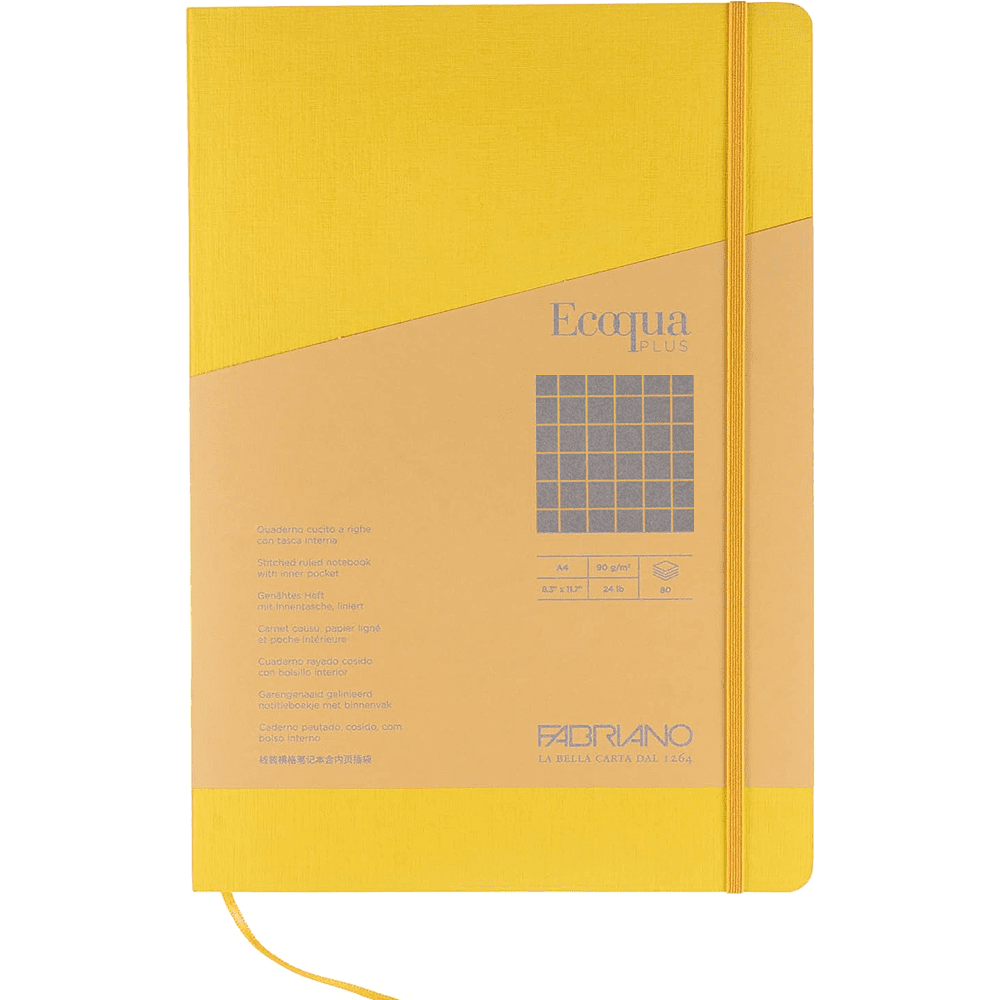 Блокнот "Fabriano. Ecoqua Plus", А4, 80 листов, клетка, желтый