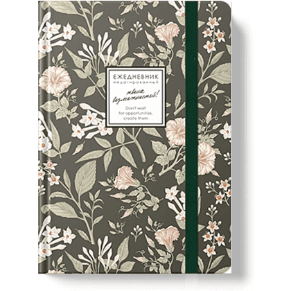 Ежедневник недатированный "Creator. Jasmine", A5, 128 листов, зеленый