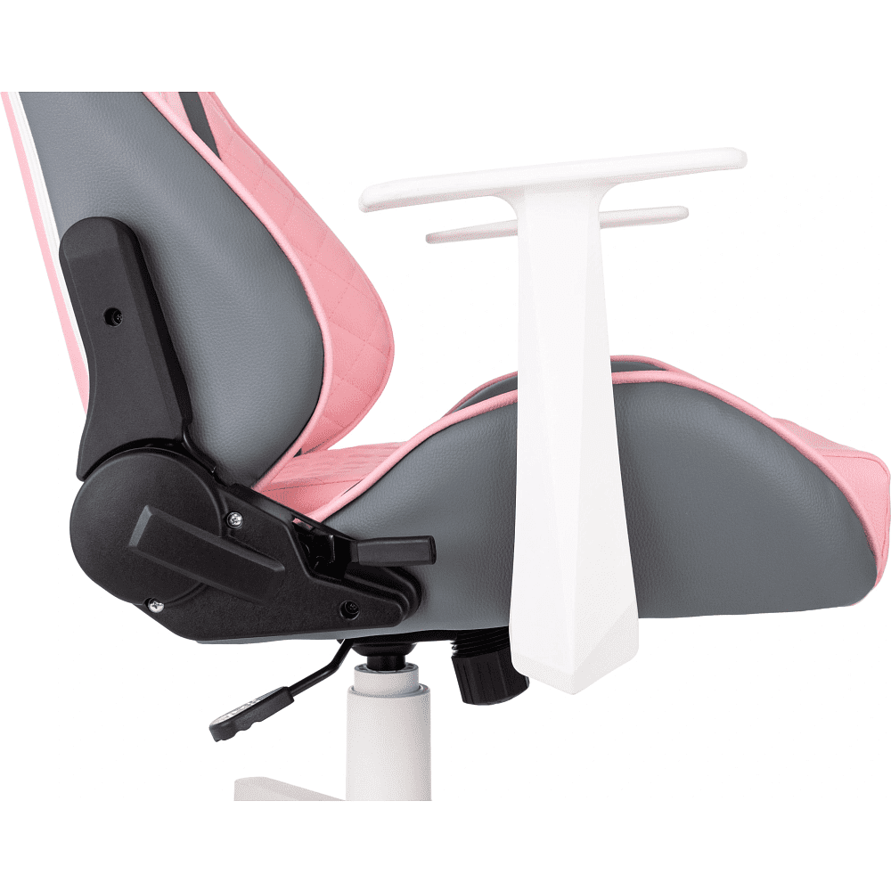 Кресло игровое Бюрократ Knight "Catzy", экокожа, пластик, серый, розовый - 12
