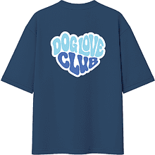 Футболка унисекс "Пудель. Dog love club", XS-S, хлопок, оверсайз, джинсовый