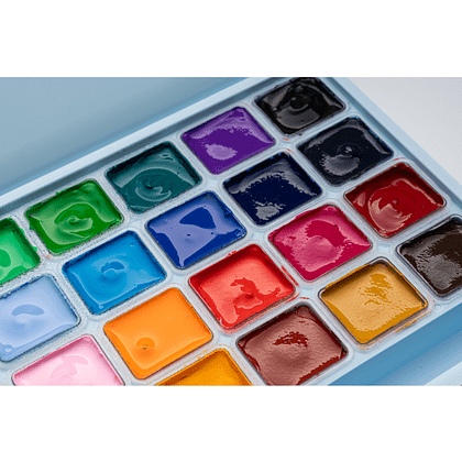 Гуашь "Himi Miya Jelly Cup", 24 цвета, 30 мл, ассорти, синий футляр - 7