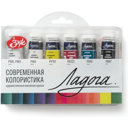 Краски масляные "Ладога современная колористика", 6 цветов, 18 мл, тубы