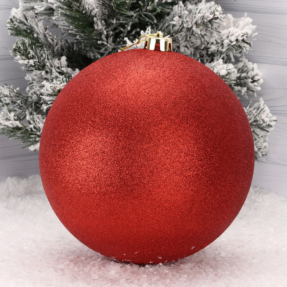 Шар елочный "Блеск", 20 см, пластик, красный - 2