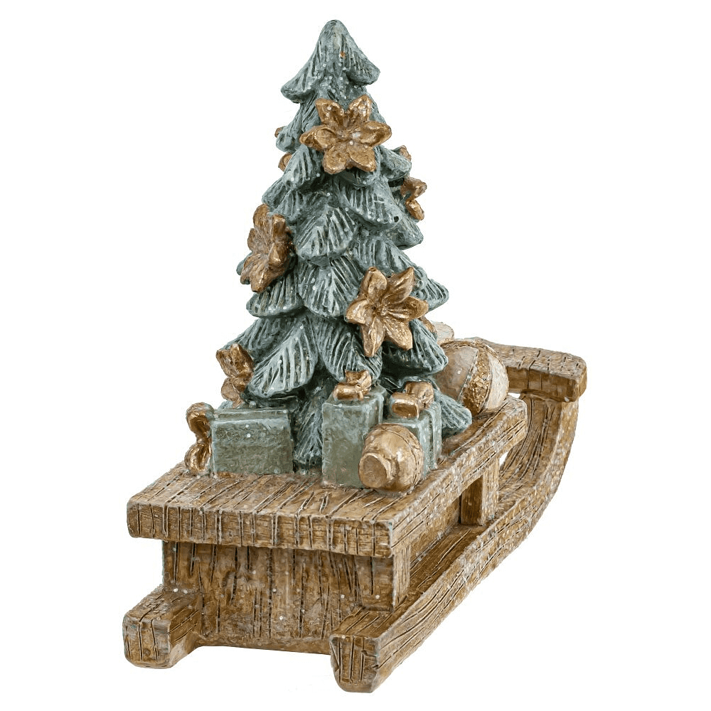 Фигурка "Елочка на санках", 10х11 см, разноцветный - 2