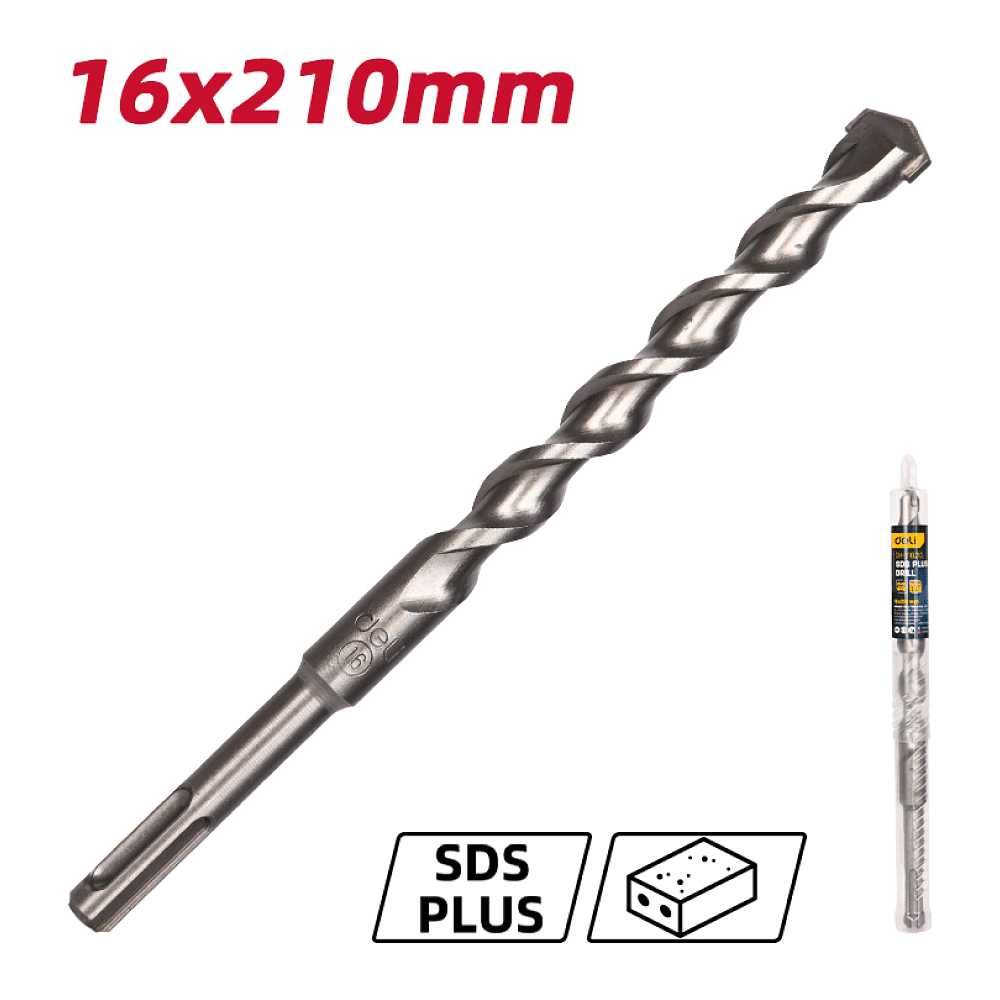 Бур по бетону Deli YS EDH-Y16210, 16 x 210 мм, SDS-PLUS - 2 Бур по бетону Deli YS EDH-Y16210, 16 x 210 мм, SDS-PLUS - 2