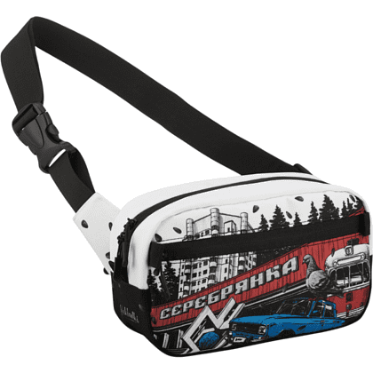 Сумка поясная "Квадро Серебрянка", белый