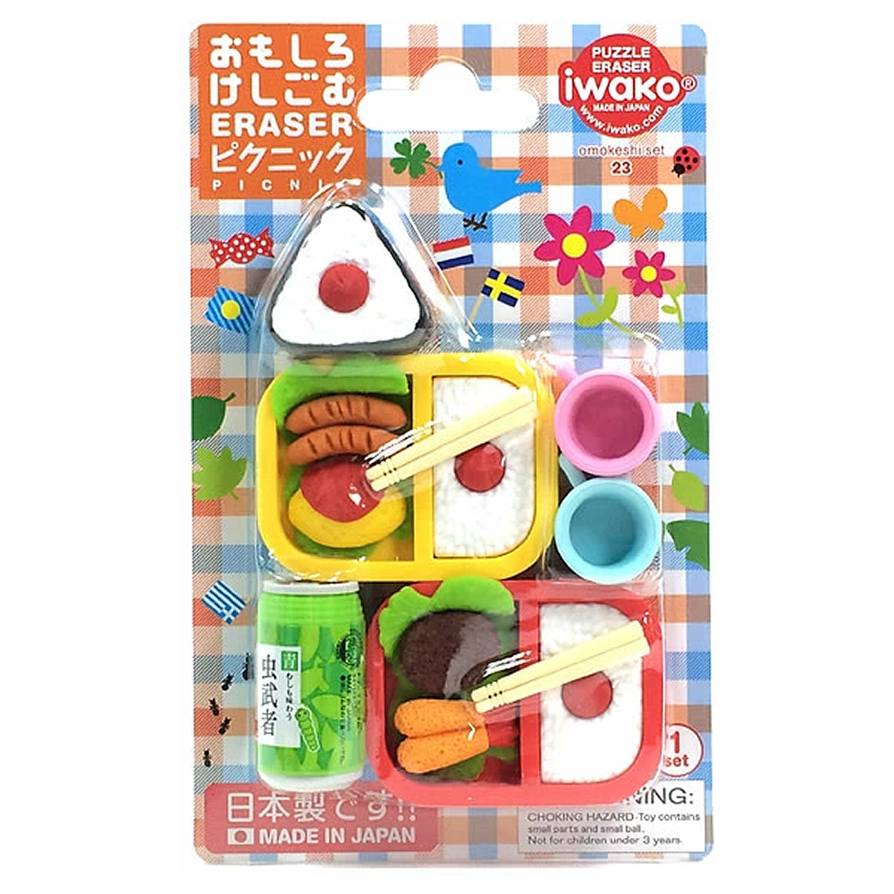 Набор ластиков "IWAKO Picnic", 6 шт, ассорти