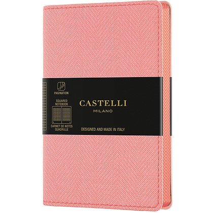 Блокнот Castelli Milano "Harris Petal Rose", A6, 96 листов, клетка, розовый
