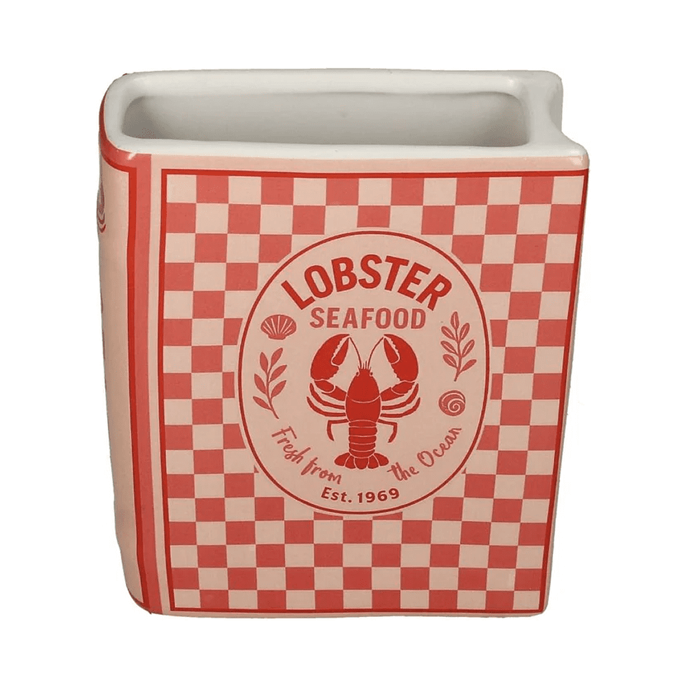 Ваза доломитовая "Lobster", 15х5.5х18 см, красный