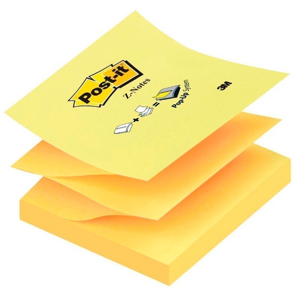 Бумага для заметок на клейкой основе "Post-it Z-Notes R330", 76x76 мм, 100 листов, желтый