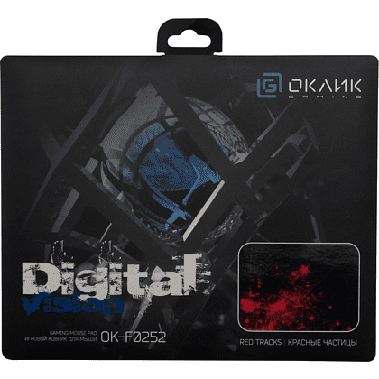 Коврик для мыши Oklick OK-F0252, черный с красными частицами  - 5