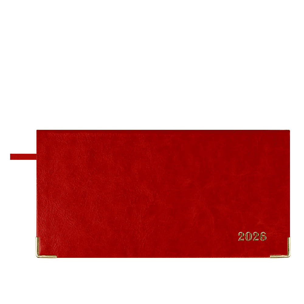 Еженедельник датированный "Сафир", 170х88 мм, 128 страниц, красный, 2026