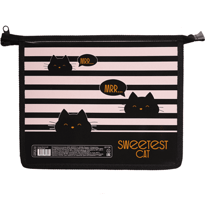 Папка для тетрадей "Sweetest cat", А5, черный