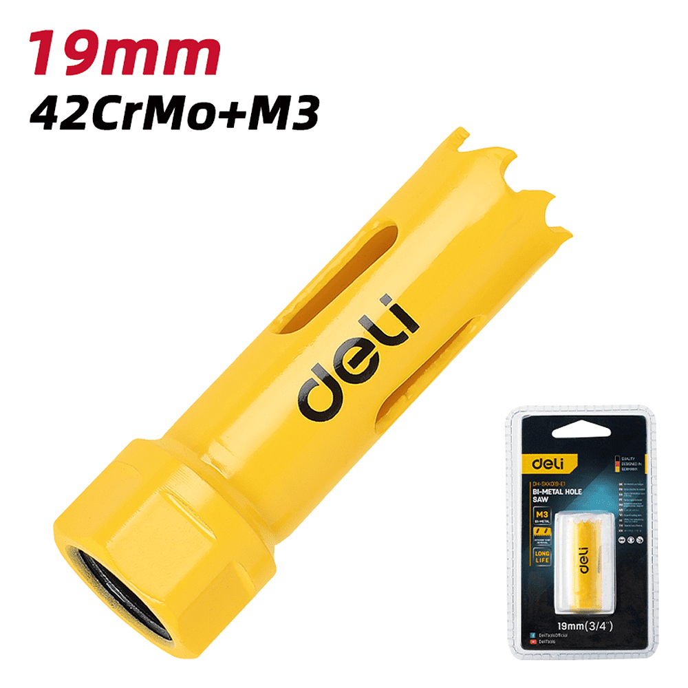 Коронка биметаллическая Deli YS EDH-SKK019-E1, 19 х 38 мм, М14 - 2 Коронка биметаллическая Deli YS EDH-SKK019-E1, 19 х 38 мм, М14 - 2