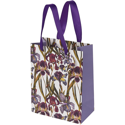 Пакет бумажный подарочный "Flora. Ирисы", 26x32,4x13 см, фиолетовый