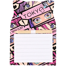 Бумага для заметок "Аниме глаза", 40 листов, на магните, с карандашом, розовый