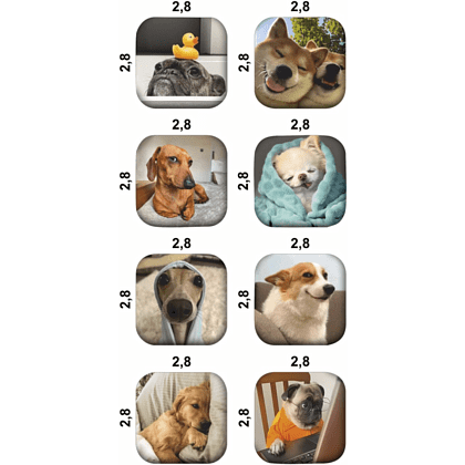Набор наклеек объемных "Собаки мемы", А6, 1 лист, 8 шт. - 2