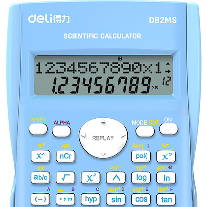 Калькулятор научный Deli Core "D82MS", 12- разрядный, голубой - 2