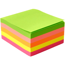 Бумага для заметок на клейкой основе "Yesli:", 75x75 мм, 400 листов, ассорти неон