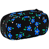 Пенал "Blue Flowers", 1 отделение, черный - 3