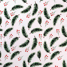 Бумага декоративная в рулоне "Новогодние ветви", 1x0.7 м, разноцветный