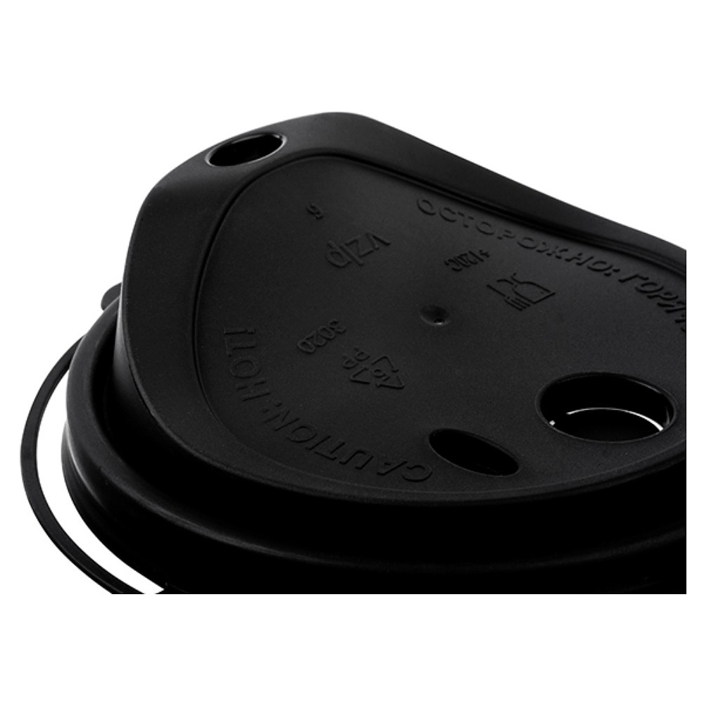 Крышка пластиковая для стаканов d=80 мм, для горячих напитков, 50 шт/упак, флип-топ, черный - 3