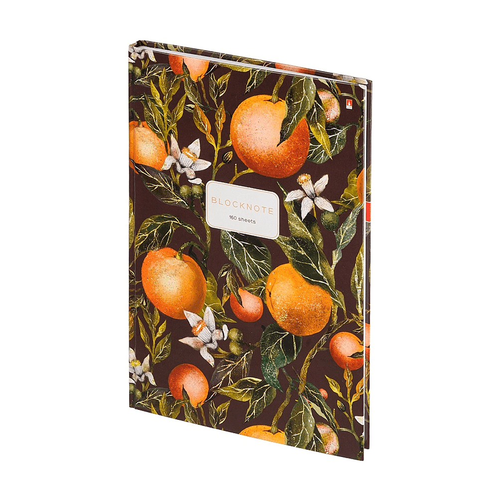 Блокнот "Flora. Paradise. Oranges", A4, 80 листов, клетка, оранжевый, зеленый